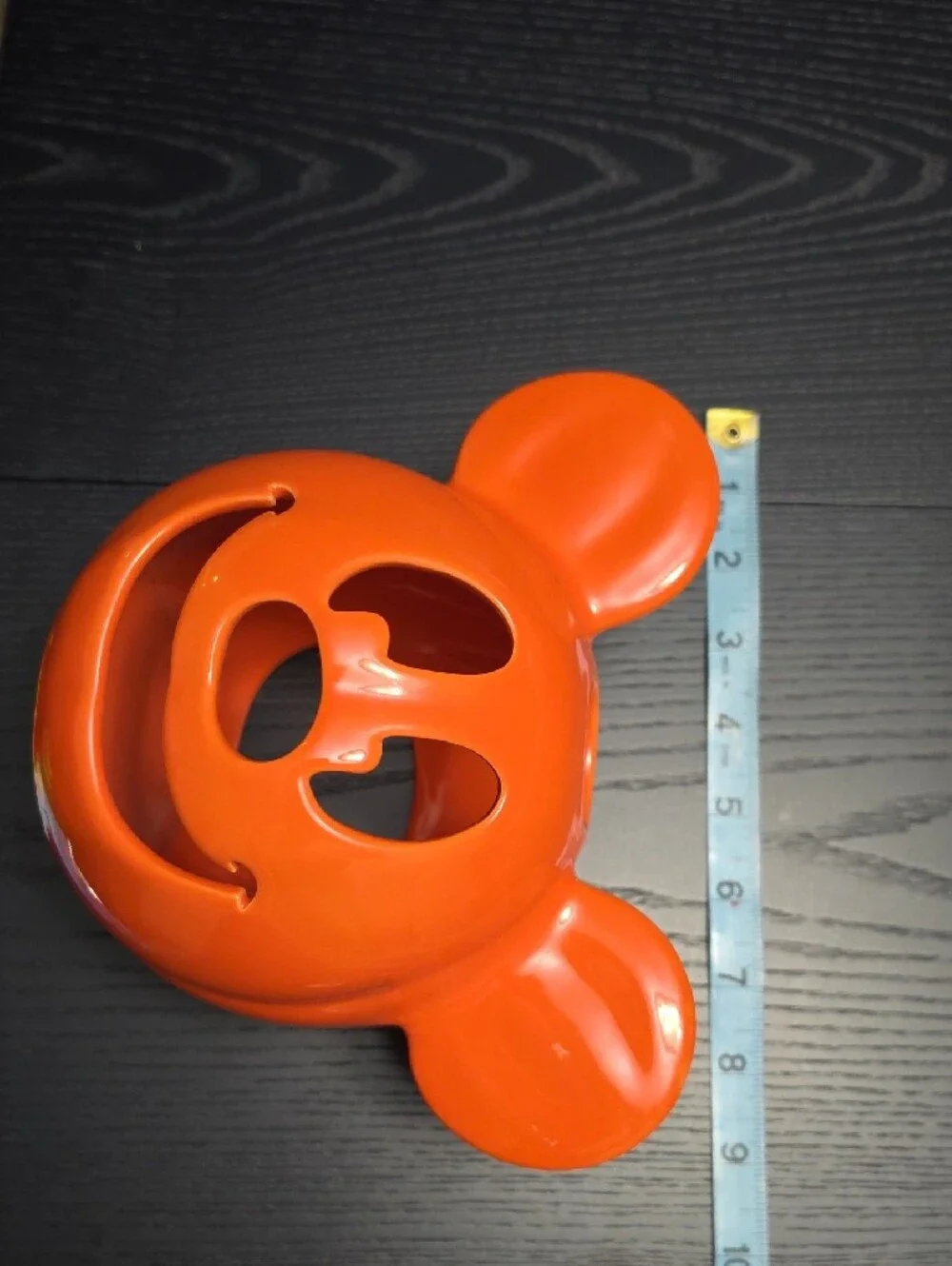 Disney Orange Mickey Pumpkin Candle Holder, w/ Tealight & Free Mickey Ears